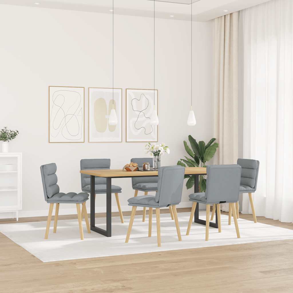 Sedie da Pranzo 6 pz Grigio Chiaro in Tessuto 3315663