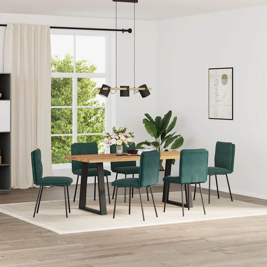 Sedie da Pranzo 6 pz Verde Scuro in Velluto 3315681