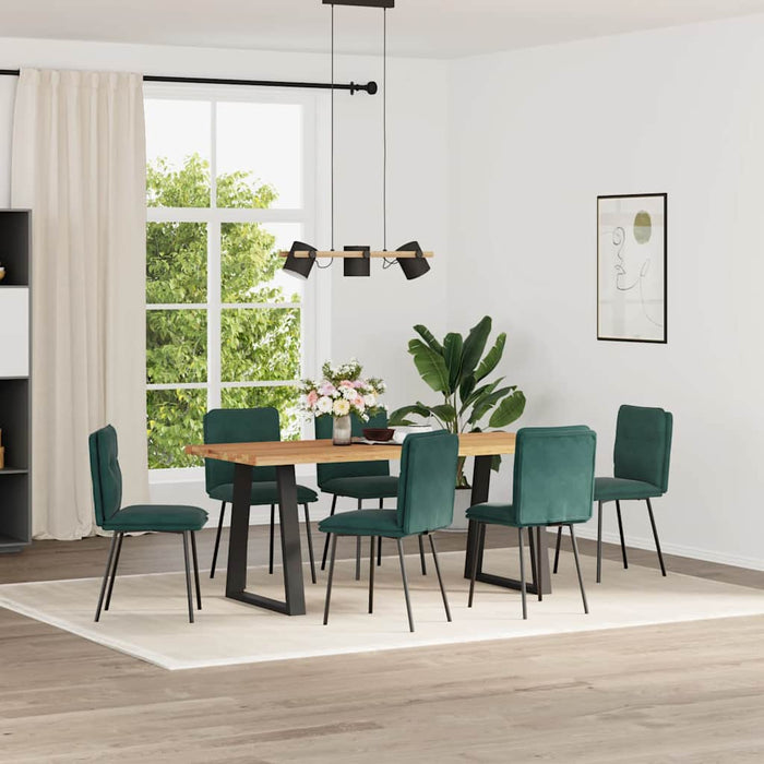 Sedie da Pranzo 6 pz Verde Scuro in Velluto 3315681