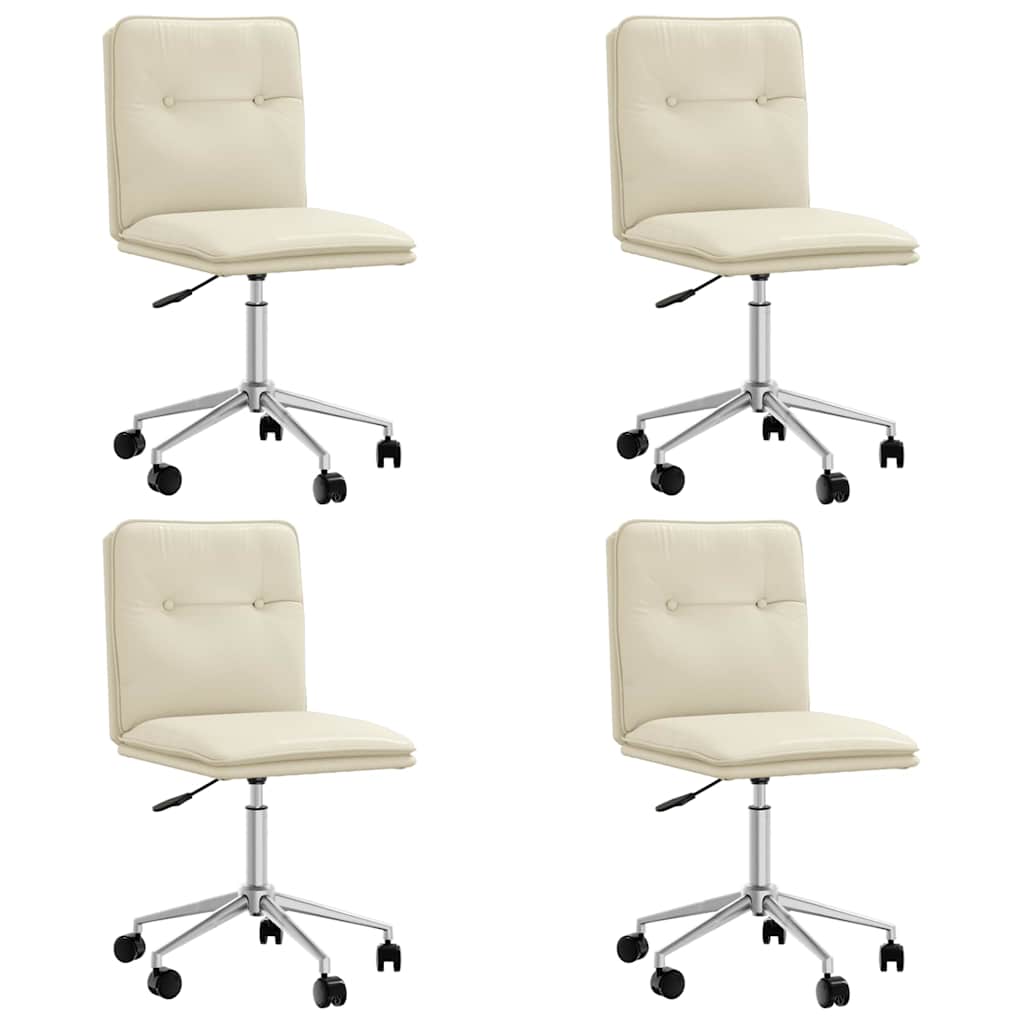 Sedie da Pranzo 4 pz Crema in Similpelle 3315690