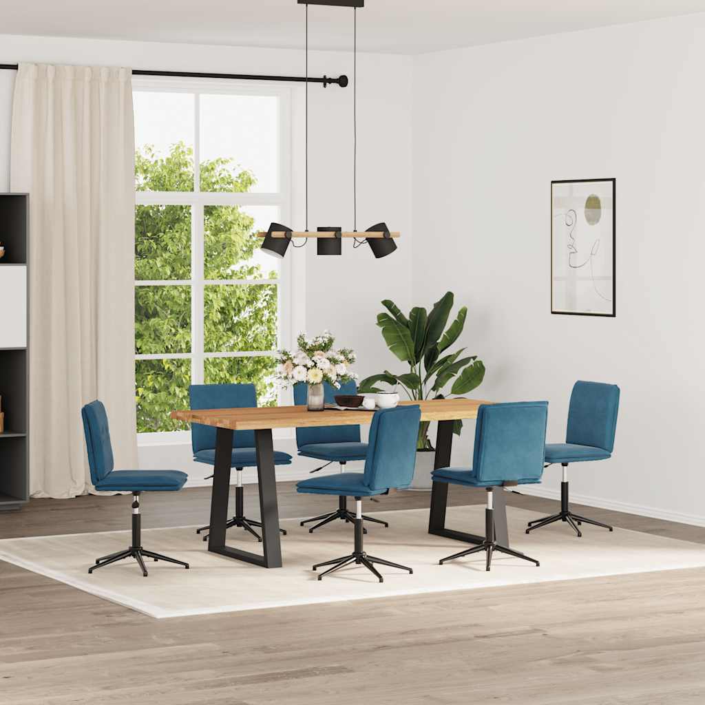 Sedie da Pranzo 6 pz Blu in Velluto 3315707