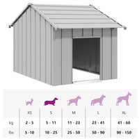 Casetta per Cani con Tetto 83x130x85 cm Acciaio Zincato 4100916