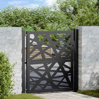 Cancello Giardino Nero 105x106 cm in Acciaio Design Leggero