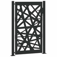 vidaXL Cancello Giardino Nero 105x155 cm in Acciaio Design Leggero