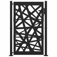 vidaXL Cancello Giardino Nero 105x155 cm in Acciaio Design Leggero