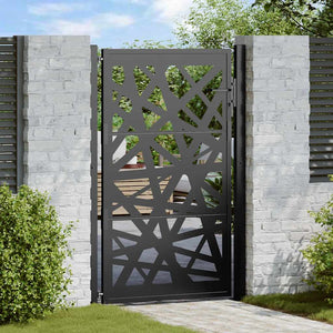 vidaXL Cancello Giardino Nero 105x155 cm in Acciaio Design Leggero