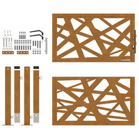 Cancello da Giardino 105x105 cm Acciaio Corten Design Leggero