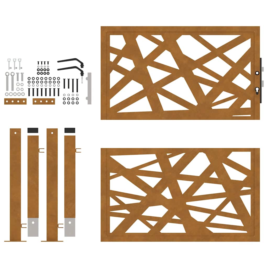 Cancello da Giardino 105x105 cm Acciaio Corten Design Leggero 4100954