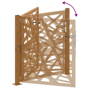 Cancello da Giardino 105x105 cm Acciaio Corten Design Leggero