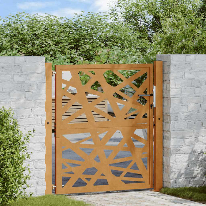Cancello da Giardino 105x105 cm Acciaio Corten Design Leggero