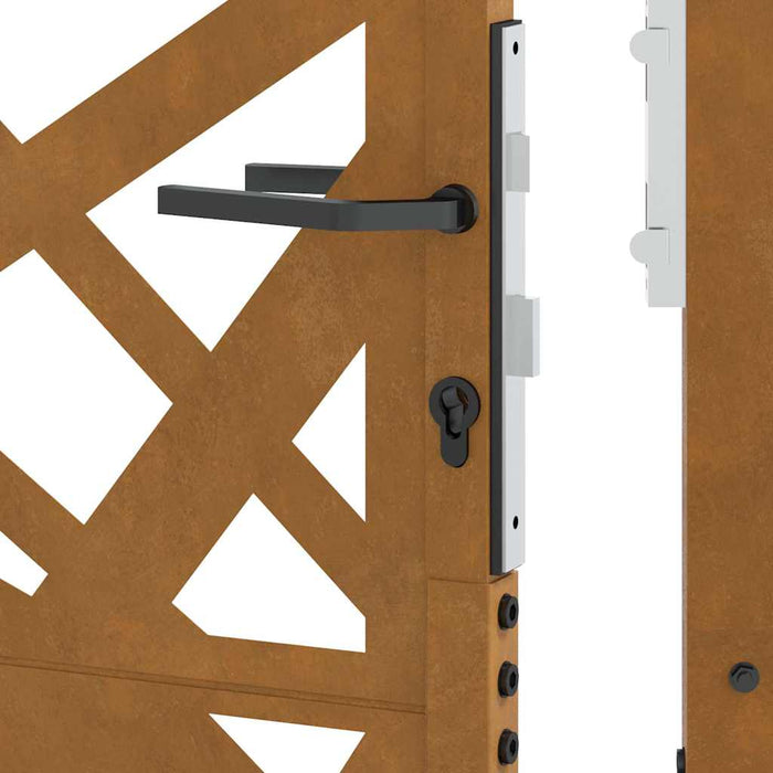Cancello da Giardino 105x130 cm Acciaio Corten Design Leggero