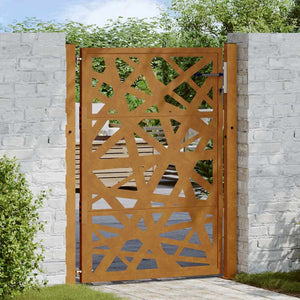 Cancello da Giardino 105x130 cm Acciaio Corten Design Leggero