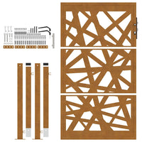 Cancello da Giardino 105x155 cm Acciaio Corten Design Leggero