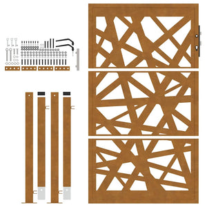 Cancello da Giardino 105x155 cm Acciaio Corten Design Leggero 4100956