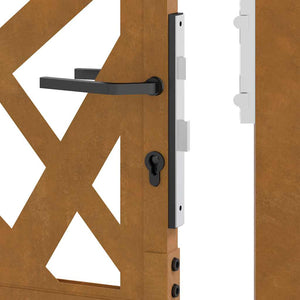 Cancello da Giardino 105x155 cm Acciaio Corten Design Leggero