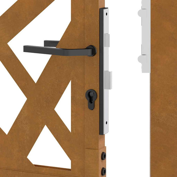 Cancello da Giardino 105x155 cm Acciaio Corten Design Leggero