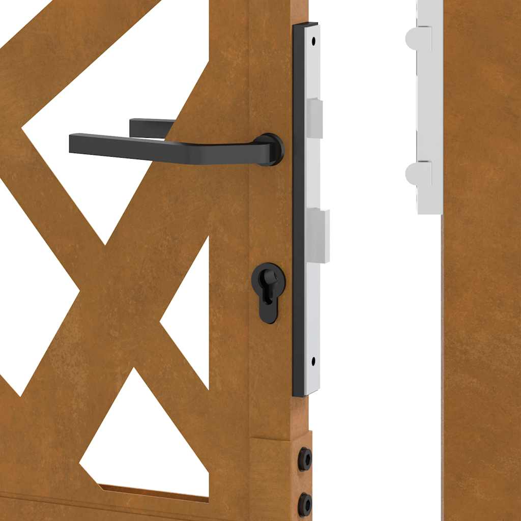 Cancello da Giardino 105x155 cm Acciaio Corten Design Leggero 4100956