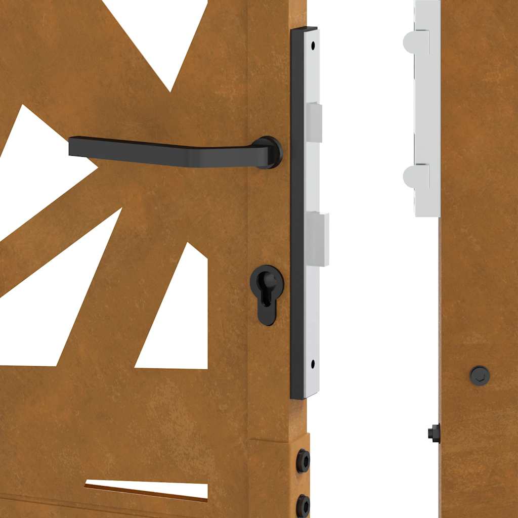 Cancello da Giardino 105x180 cm Acciaio Corten Design Leggero