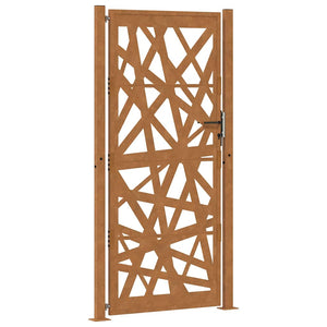 vidaXL Cancello da Giardino 105x205 cm Acciaio Corten Design Leggero