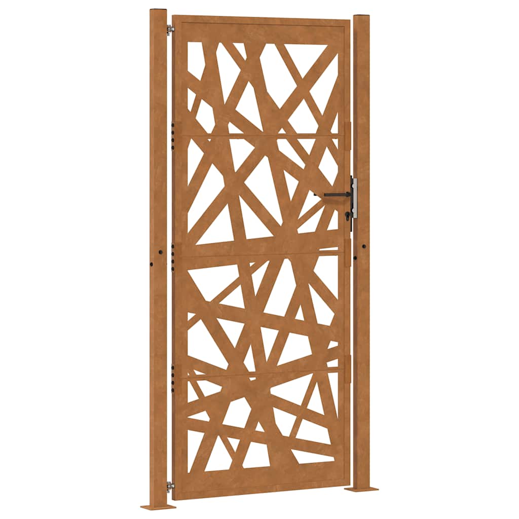 Cancello da Giardino 105x205 cm Acciaio Corten Design Leggero 4100958