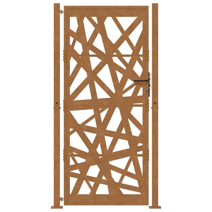 Cancello da Giardino 105x205 cm Acciaio Corten Design Leggero 4100958
