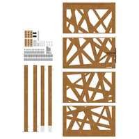 Cancello da Giardino 105x205 cm Acciaio Corten Design Leggero 4100958