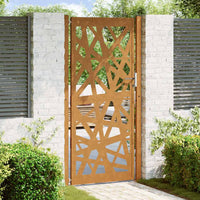 vidaXL Cancello da Giardino 105x205 cm Acciaio Corten Design Leggero