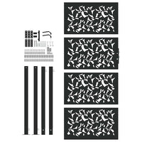 Cancello Giardino Nero 105x205 cm in Acciaio Design a Foglia 4100963