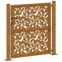 Cancello da Giardino 105x105 cm Acciaio Corten Design a Foglia 4100964