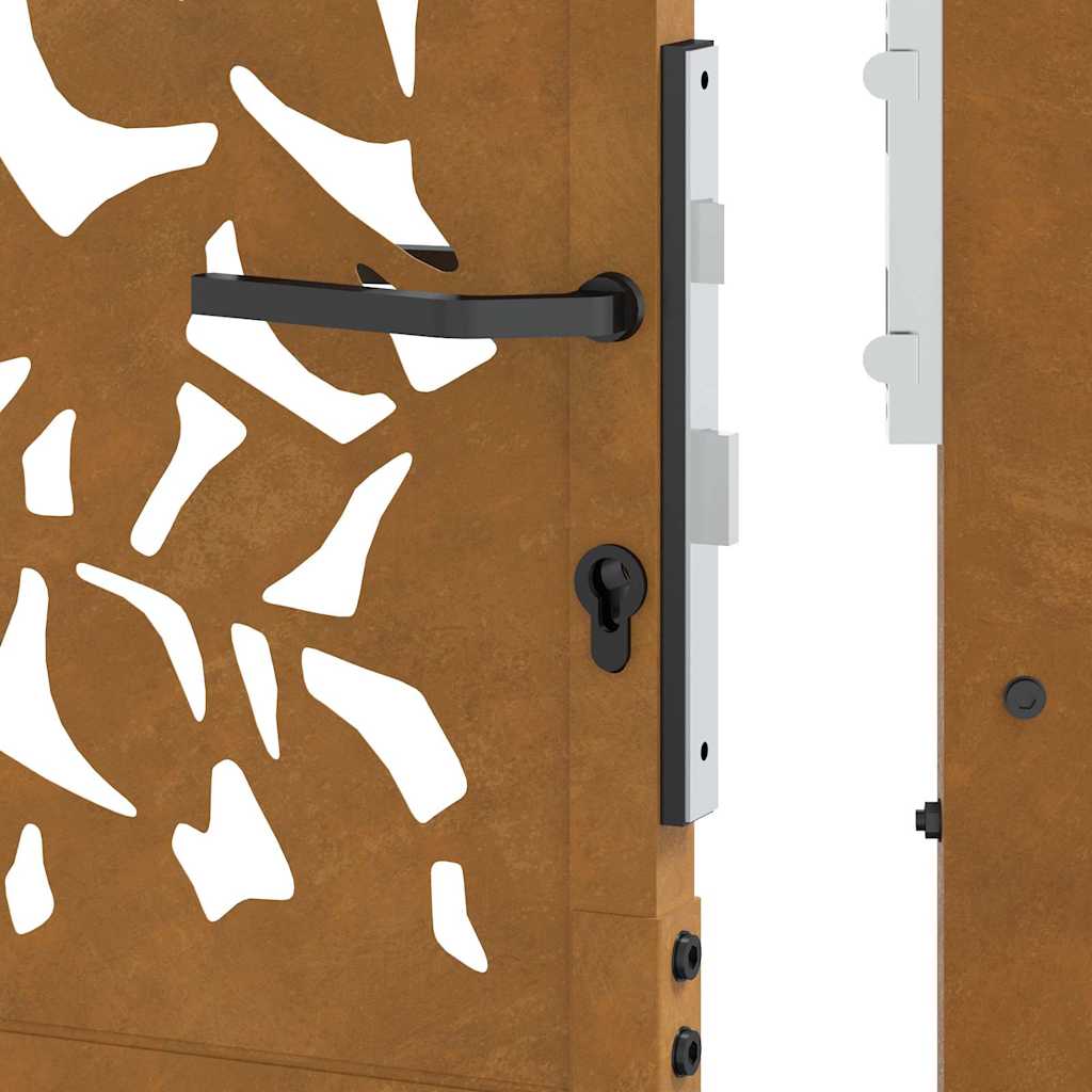 vidaXL Cancello da Giardino 105x105 cm Acciaio Corten Design a Foglia