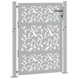 vidaXL Cancello da Giardino 105x130 cm Acciaio Corten Design a Foglia