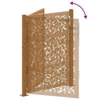 Cancello da Giardino 105x130 cm Acciaio Corten Design a Foglia 4100965