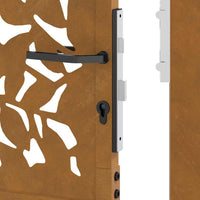 Cancello da Giardino 105x155 cm Acciaio Corten Design a Foglia 4100966