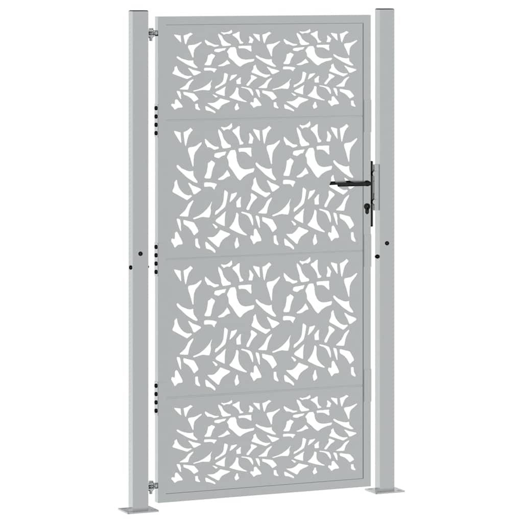 vidaXL Cancello da Giardino 105x180 cm Acciaio Corten Design a Foglia