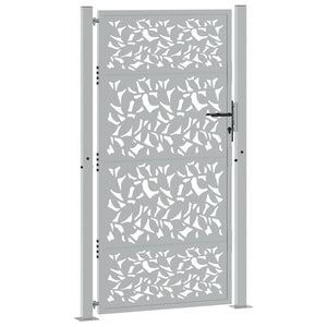 vidaXL Cancello da Giardino 105x180 cm Acciaio Corten Design a Foglia