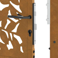 Cancello da Giardino 105x180 cm Acciaio Corten Design a Foglia 4100967