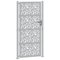 Cancello da Giardino 105x205 cm Acciaio Corten Design a Foglia