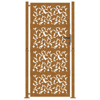 Cancello da Giardino 105x205 cm Acciaio Corten Design a Foglia