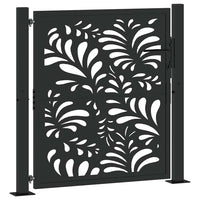 Cancello Giardino Nero 105x106 cm in Acciaio Design Ondulato 4100969