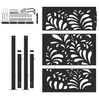 Cancello Giardino Nero 105x130 cm in Acciaio Design Ondulato 4100970