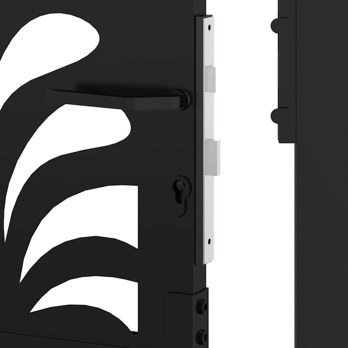 vidaXL Cancello Giardino Nero 105x155 cm in Acciaio Design Ondulato