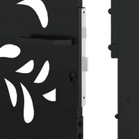 vidaXL Cancello Giardino Nero 105x180 cm in Acciaio Design Ondulato