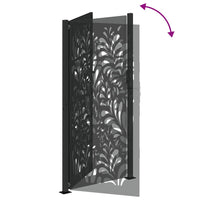 vidaXL Cancello Giardino Nero 105x205 cm in Acciaio Design Ondulato