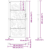 vidaXL Cancello Giardino Nero 105x205 cm in Acciaio Design Ondulato