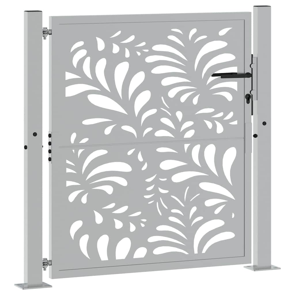 Cancello da Giardino 105x105 cm Acciaio Corten Design Ondulato 4100974