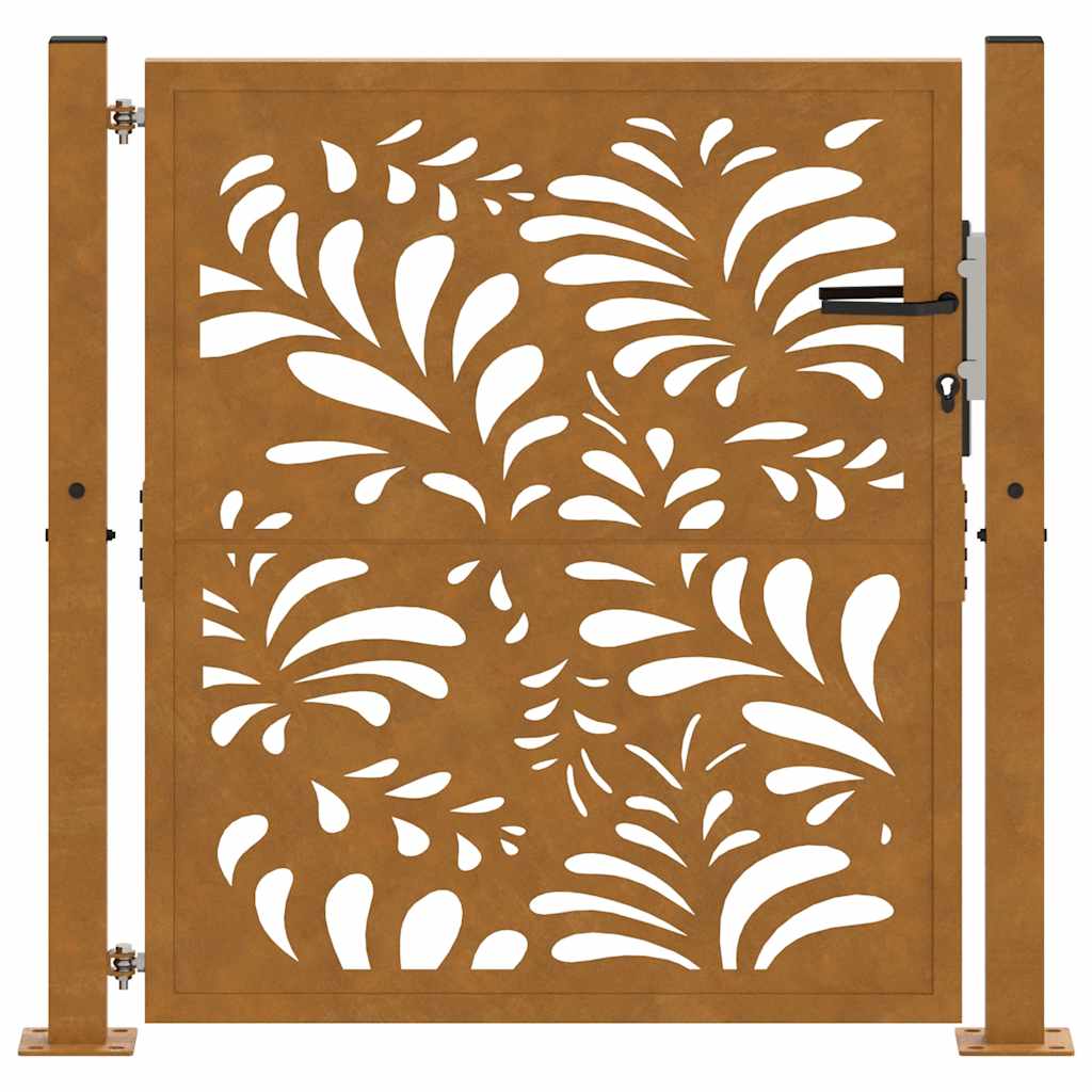Cancello da Giardino 105x105 cm Acciaio Corten Design Ondulato