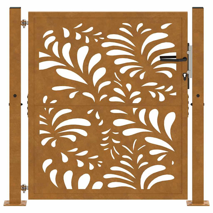 Cancello da Giardino 105x105 cm Acciaio Corten Design Ondulato