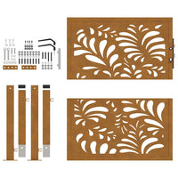 Cancello da Giardino 105x105 cm Acciaio Corten Design Ondulato