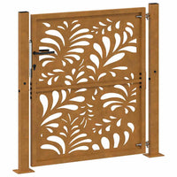 Cancello da Giardino 105x105 cm Acciaio Corten Design Ondulato 4100974
