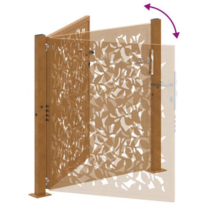 Cancello da Giardino 105x105 cm Acciaio Corten Design Ondulato 4100974